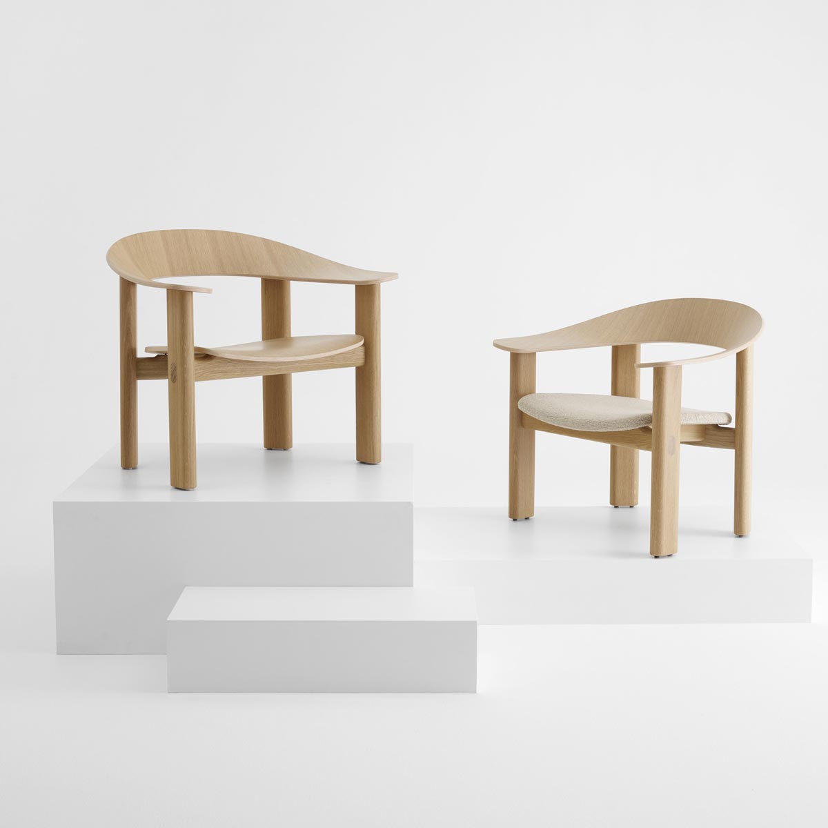 Curve Oak Lounge Chairs