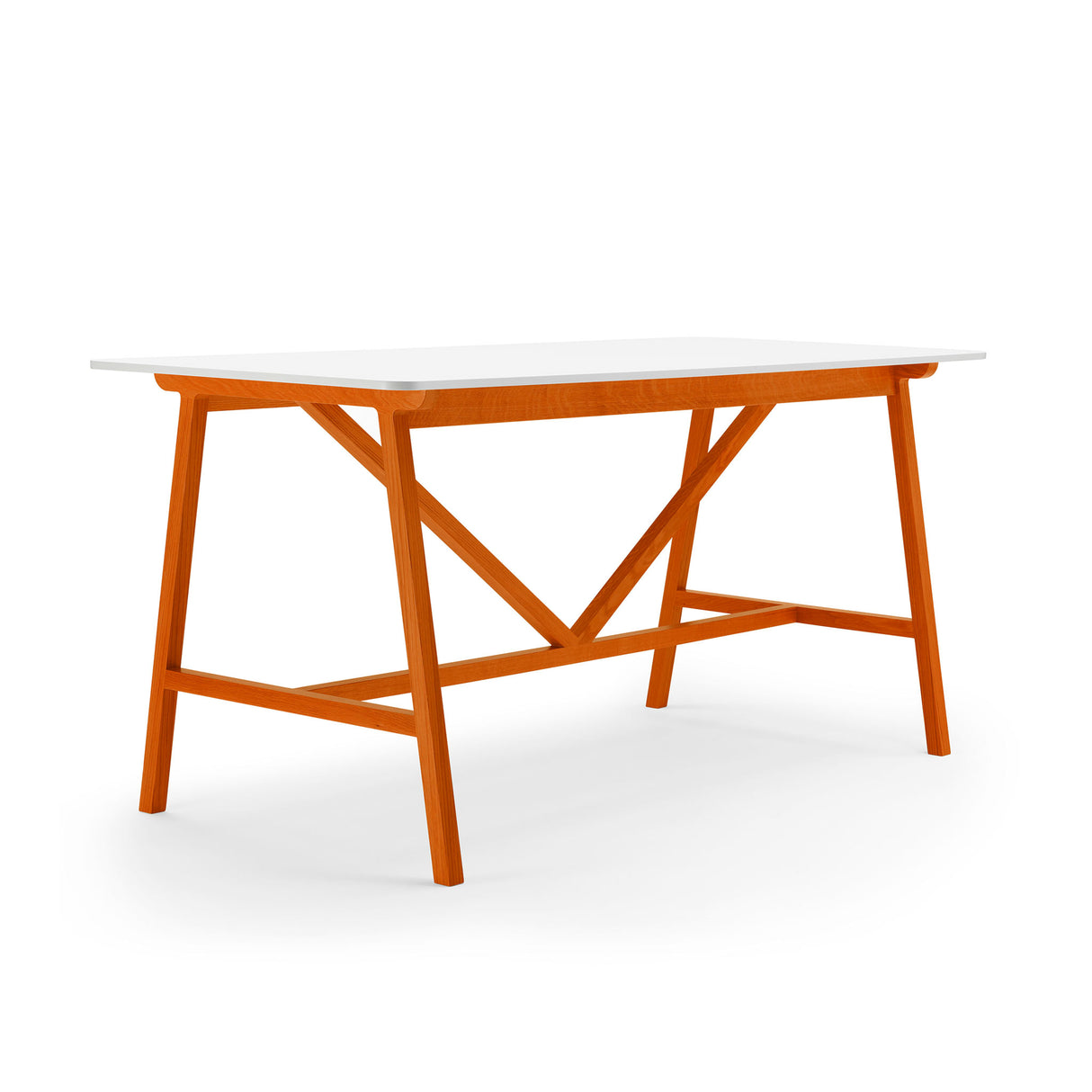 Agent High Table with stained orange frame