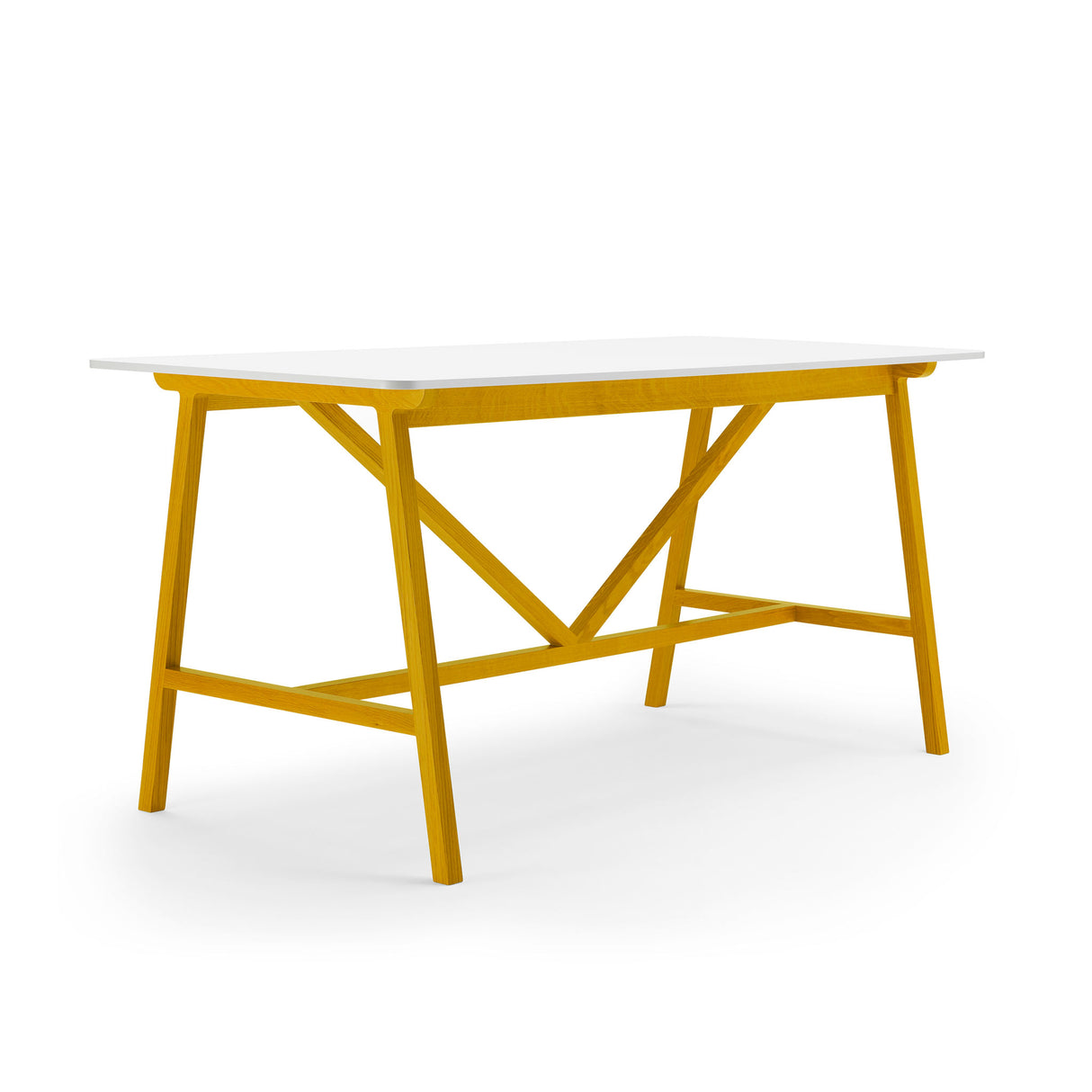 Agent High Table with stained yellow frame