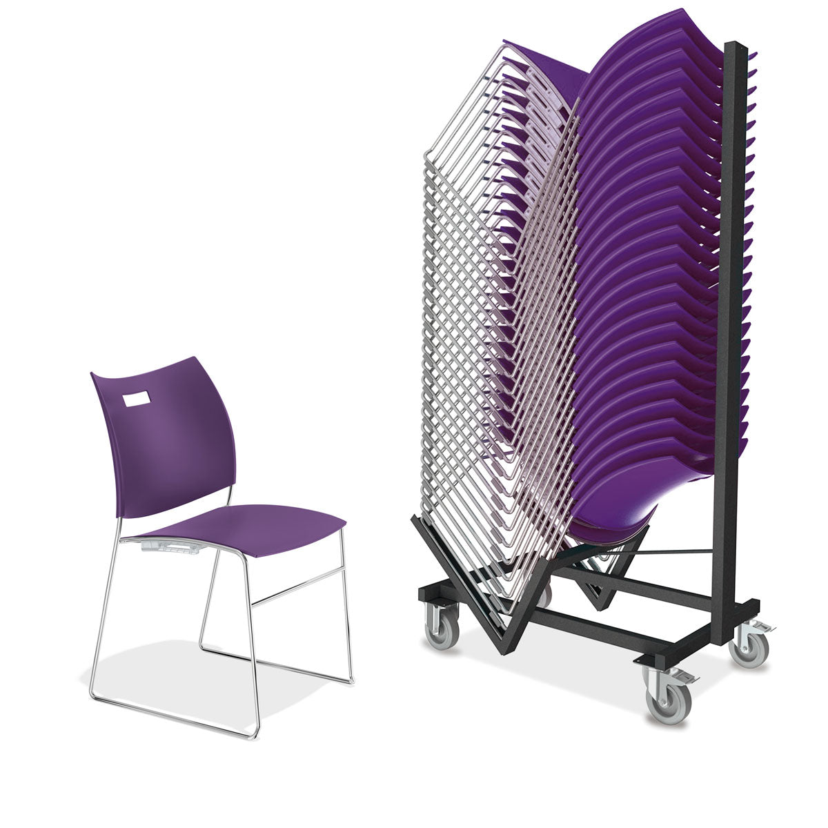 Carver Stacking Chair Trolley