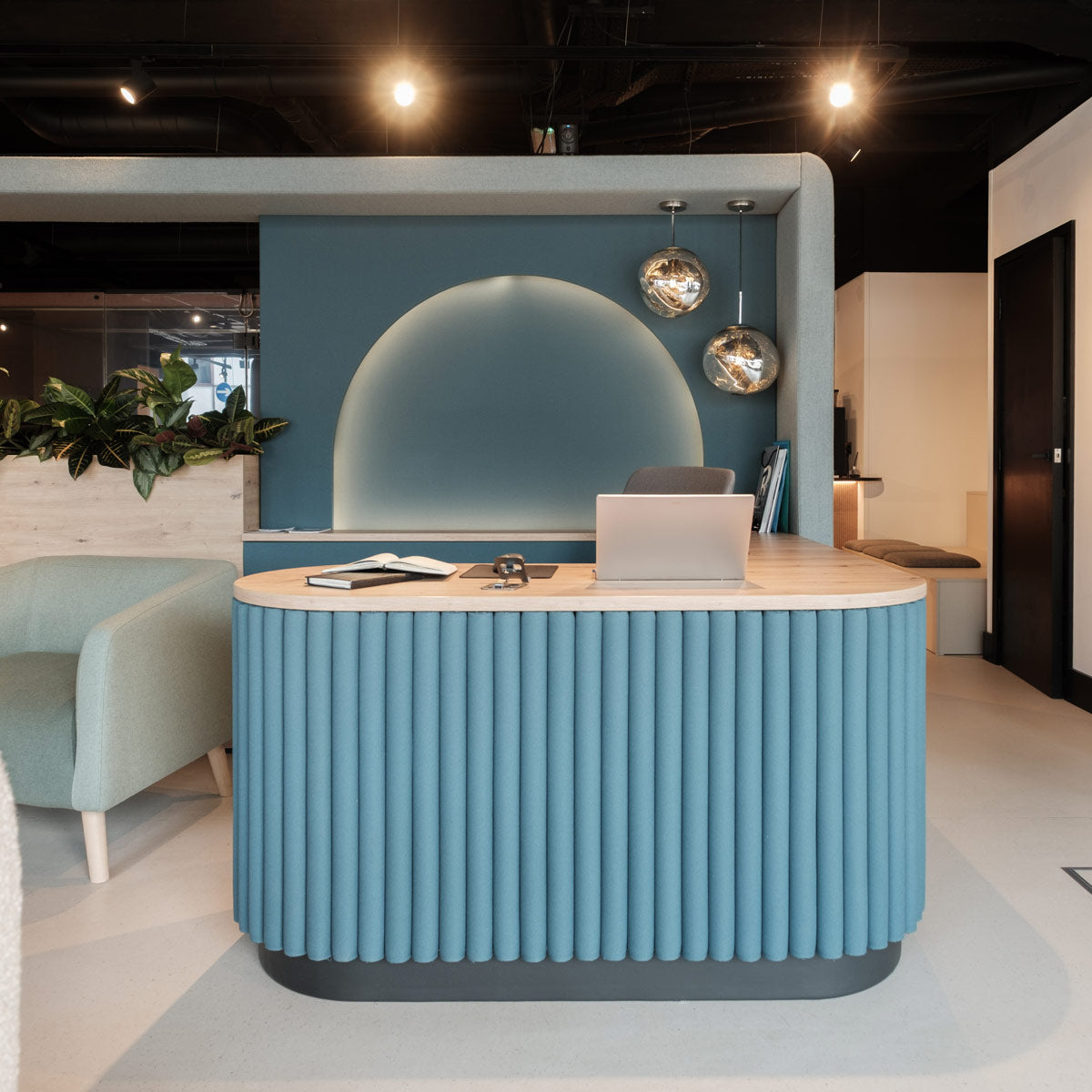 Reece Reception Desk Blue