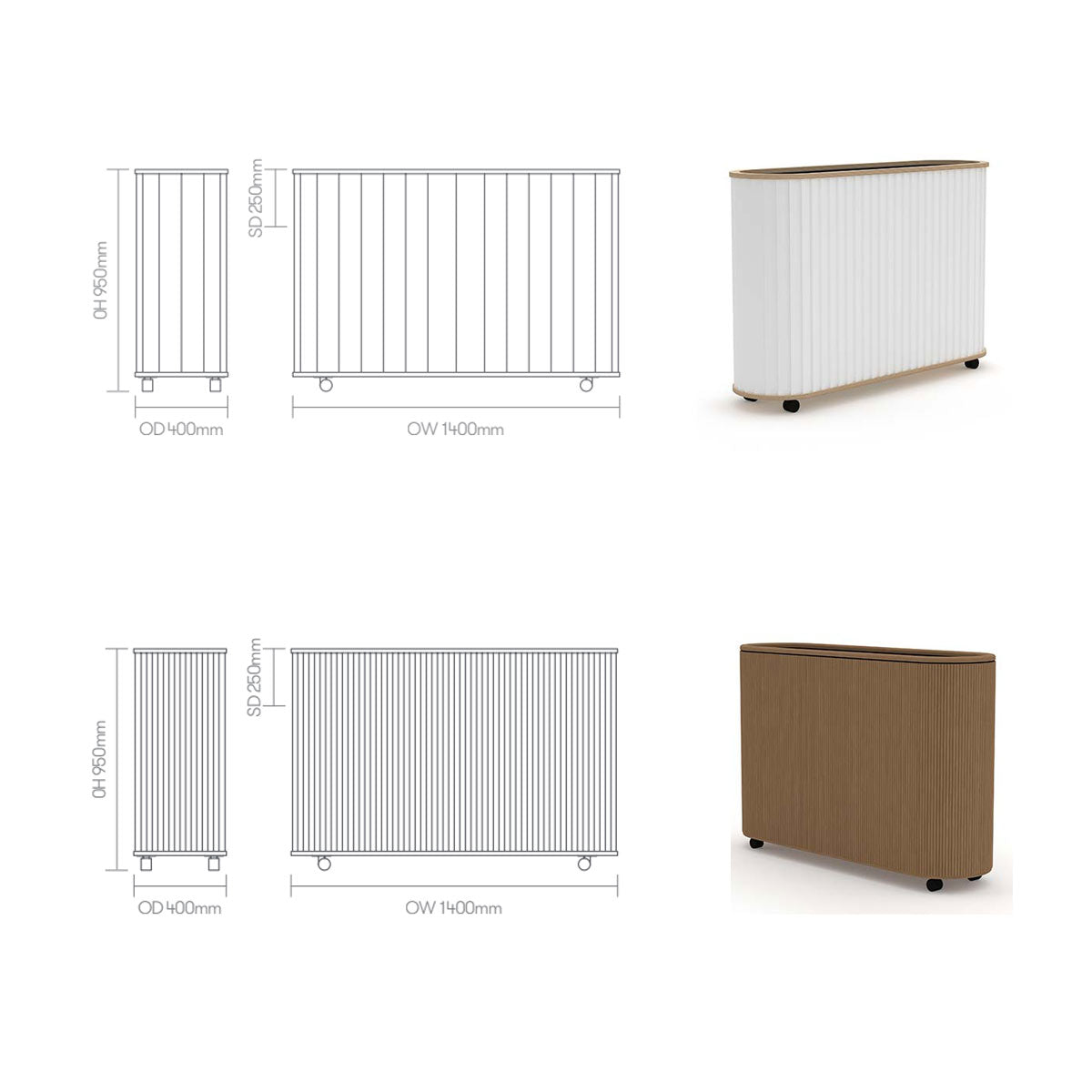 Furow Planters Dimensions
