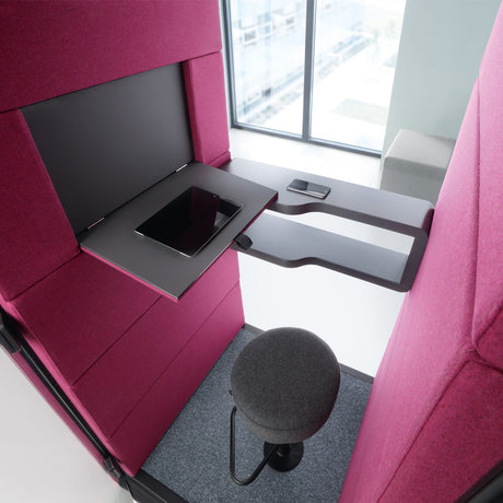 HushPhone Booth Interior Cabin Armrest and Fold Down Worktop