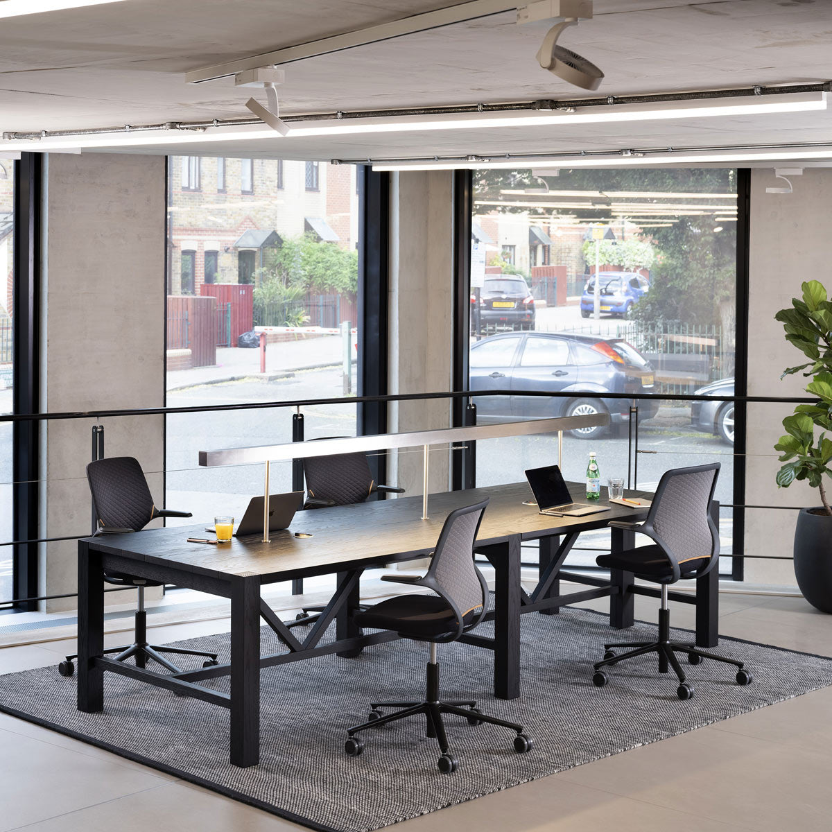 Oak Library Table Stained Black