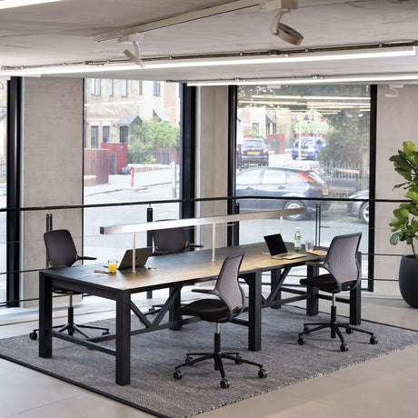 Oak Library Table Stained Black
