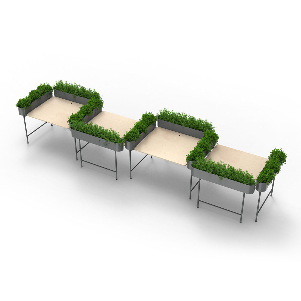 Bloom Touchdown Workstations with Integrated Planters