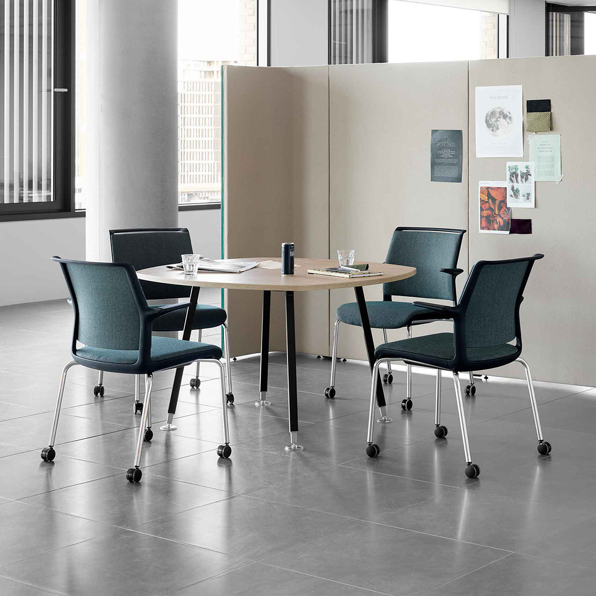 Ad-Lib Four Leg Chair On Castors