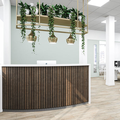 Slatted Curved Reception Desk