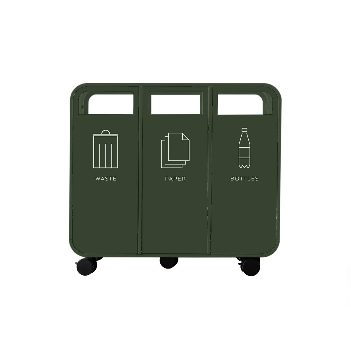 Cloud 3 Door Bin Forest Green