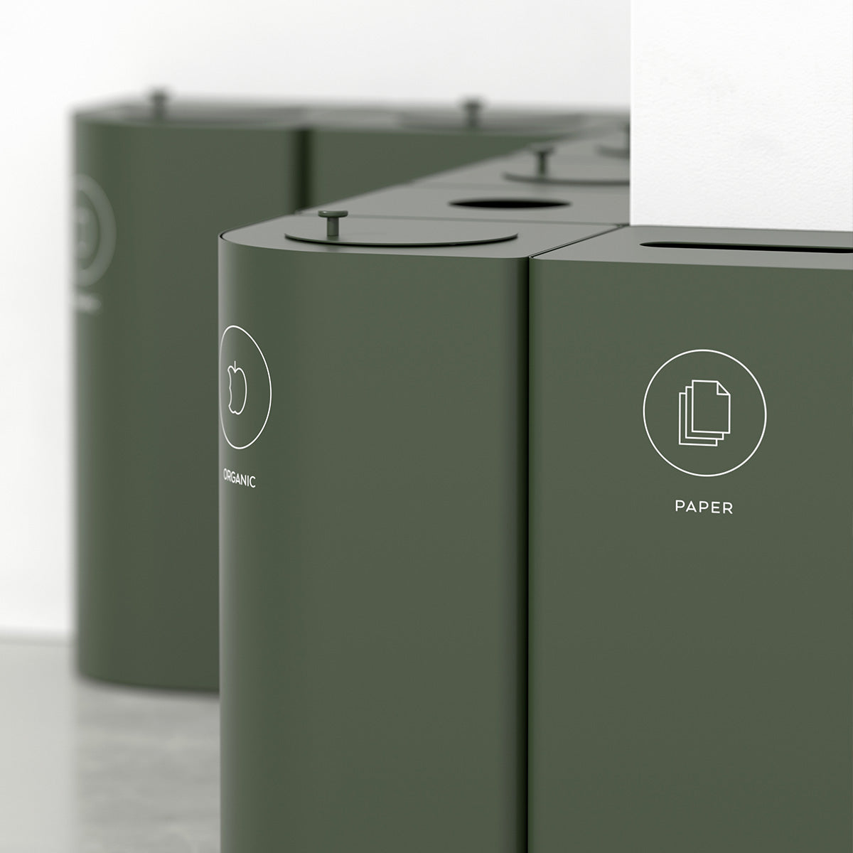 Kloss Bins in Forest Green