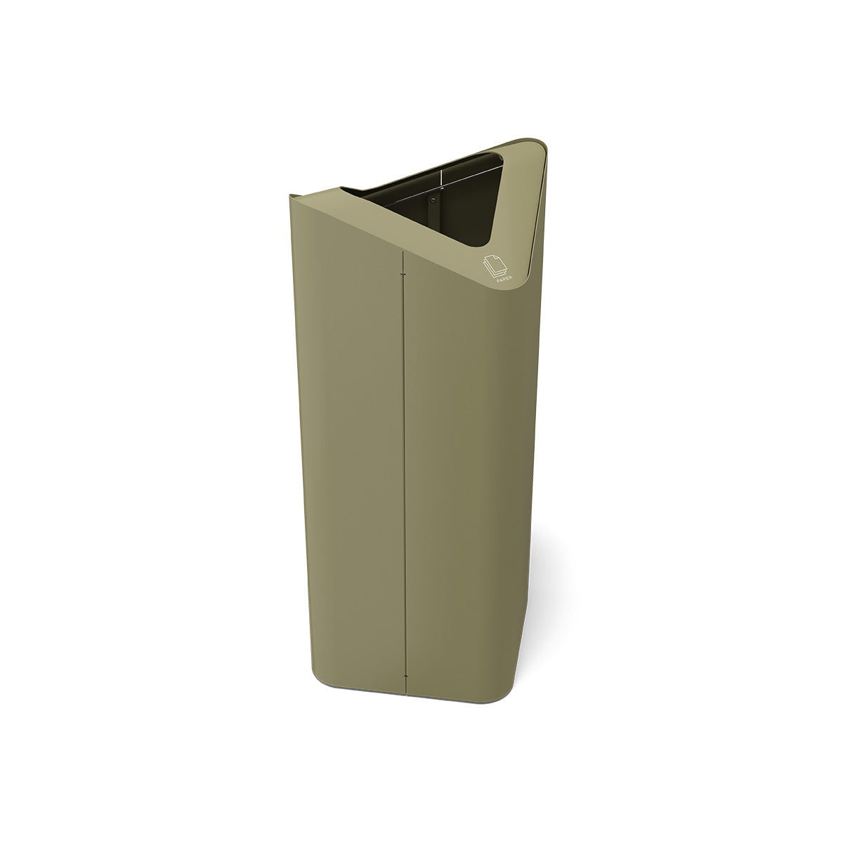 Wavy Waste Bin in Olive Green Finish
