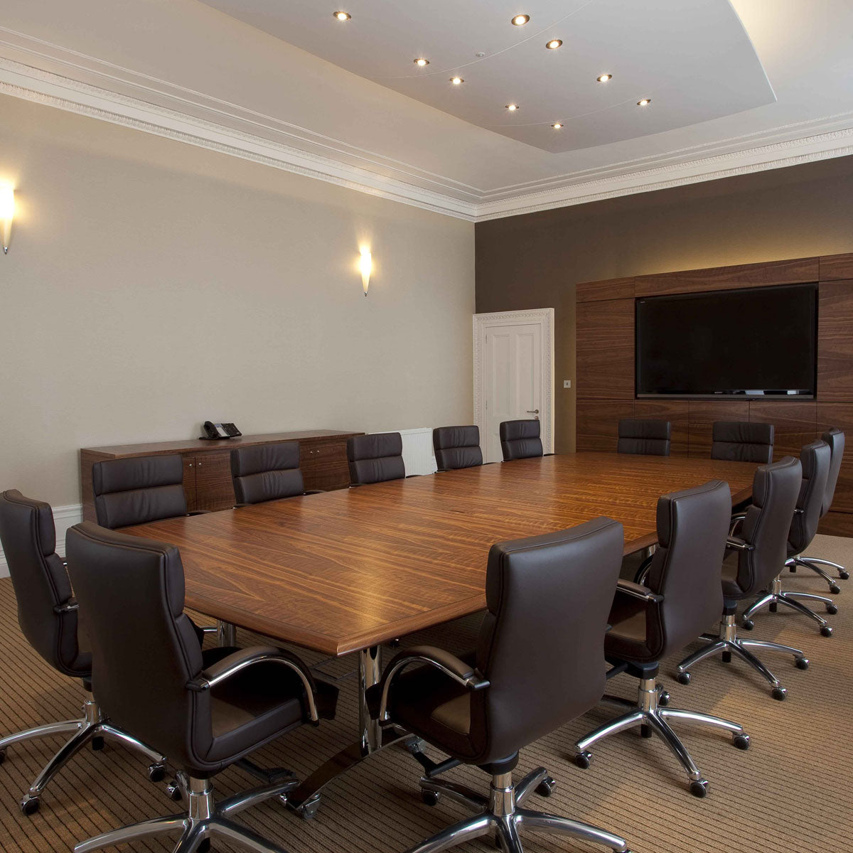 Transcend Classic Flip Top Meeting Table WIth Walnut Veneer Tabletop