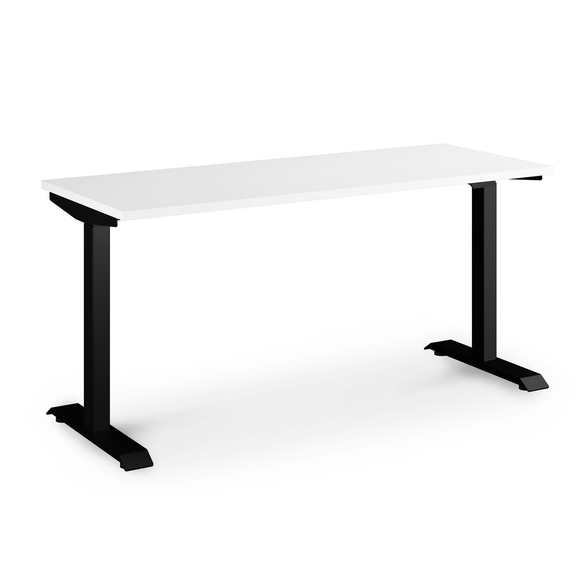Sit-Stand Solo Desk With White Top And Black Frame