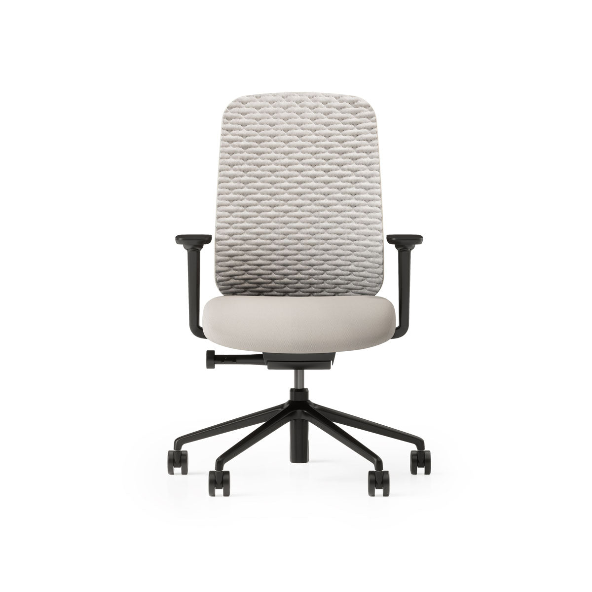 Sia Task Chair WIth Cloud Knit Mesh in White and Oyster White Frame