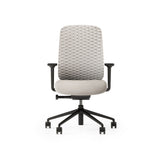 Sia Task Chair WIth Cloud Knit Mesh in White and Oyster White Frame