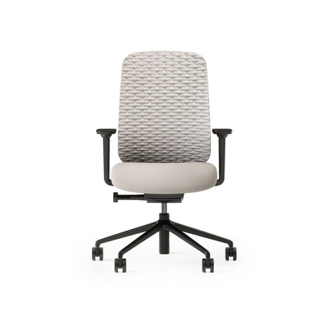 Sia Task Chair WIth Cloud Knit Mesh in White and Oyster White Frame