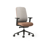 Sia Task Chair With Cloud Mesh in White With Copper Brown Backrest Frame