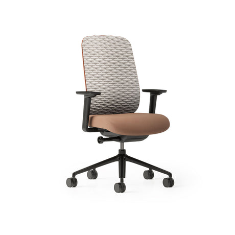 Sia Task Chair With Cloud Mesh in White With Copper Brown Backrest Frame