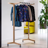 Round20 Double Coat Rack with Clothing