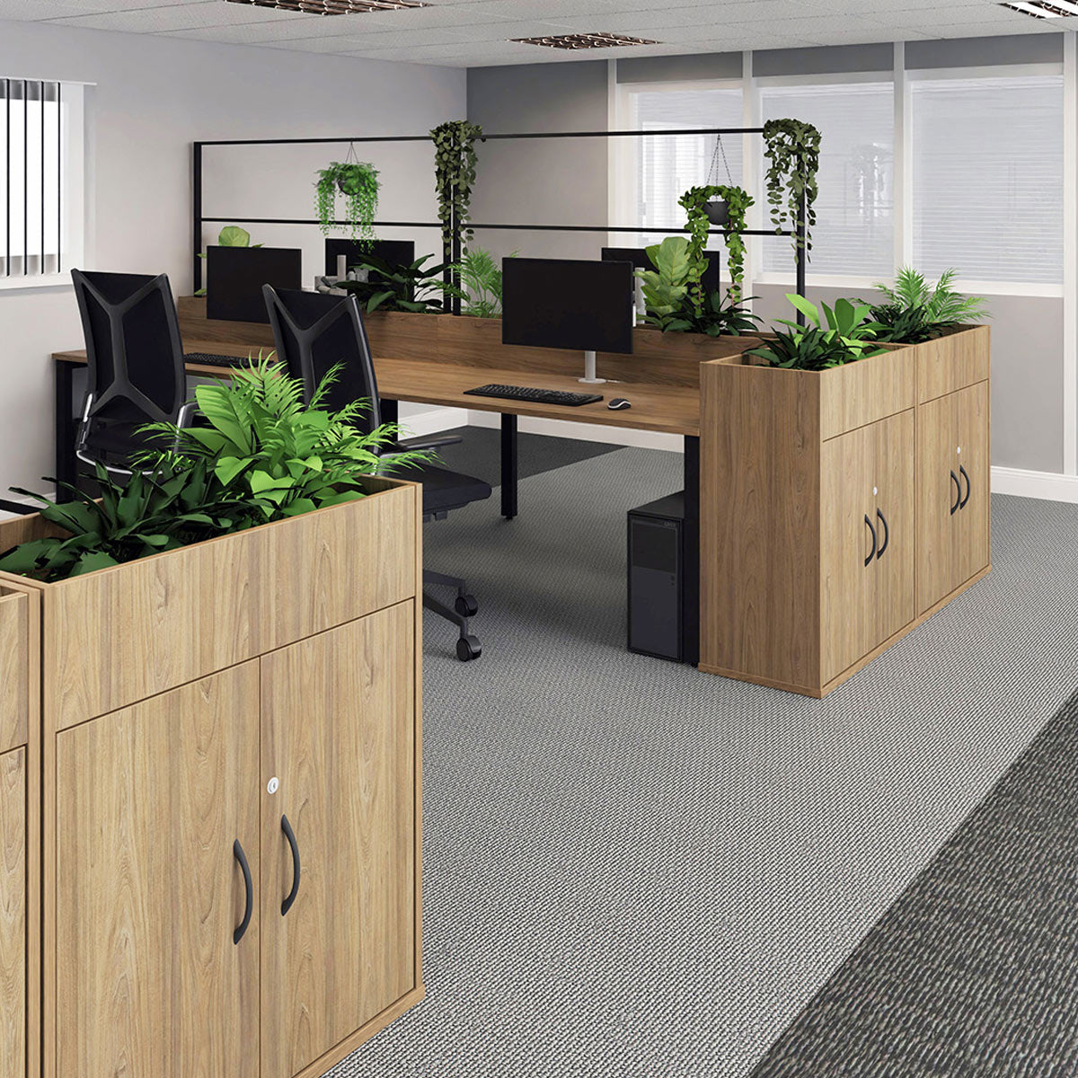 Cupboard Planter Short End of Desk Storage