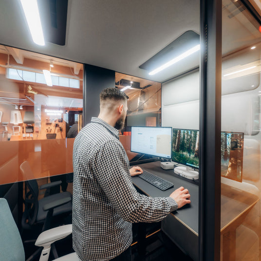 HushFree Work Pod With A Person Doing Focused Work