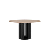 Opera Round Meeting Table Black Base Ash Top