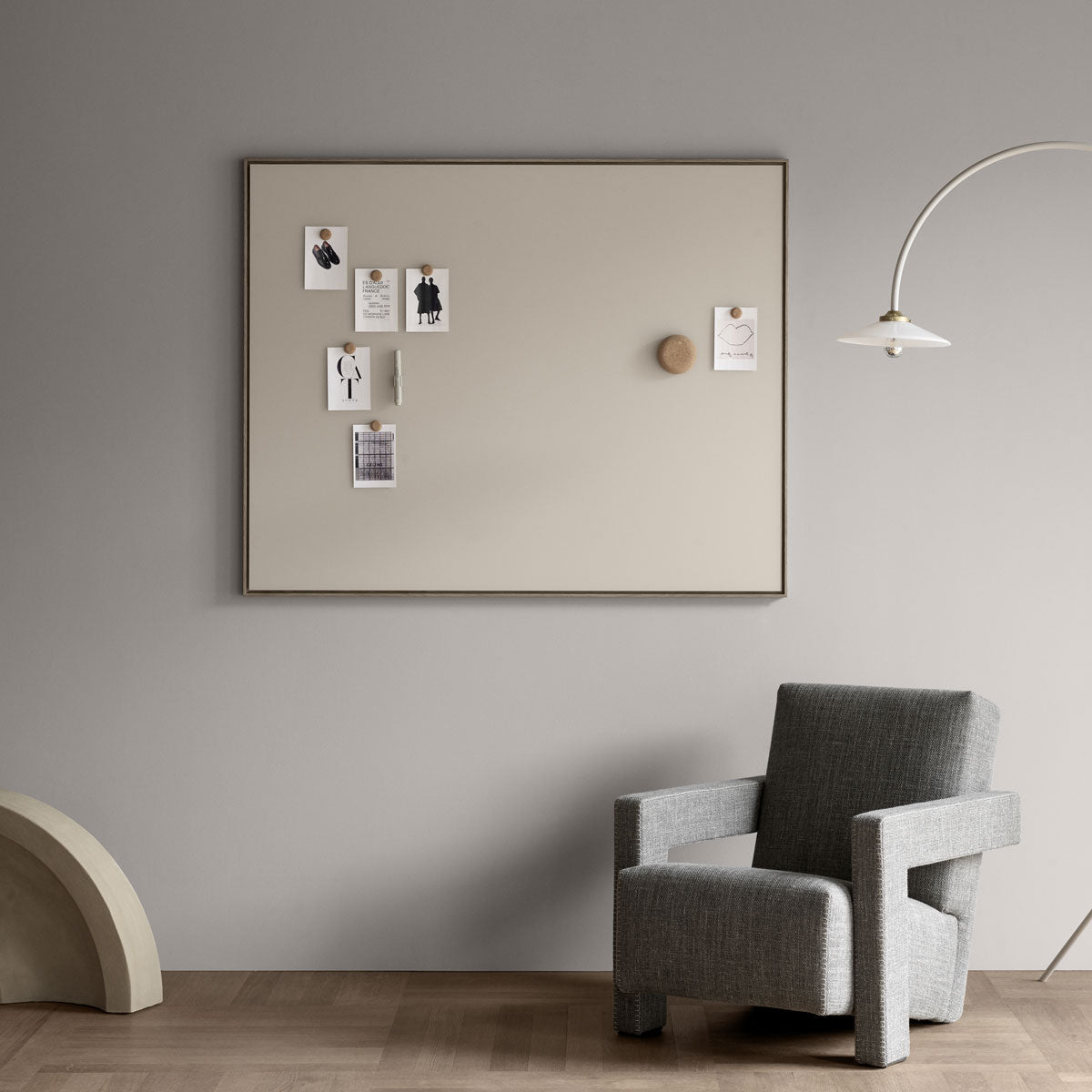 Area Oak Framed Glass Whiteboard