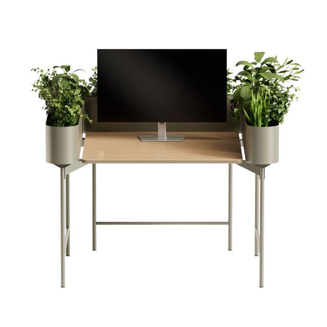 Bloom Touchdown Workstation With Planters Around The Desk