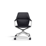 Ray Conference Chair Black Leather Chrome