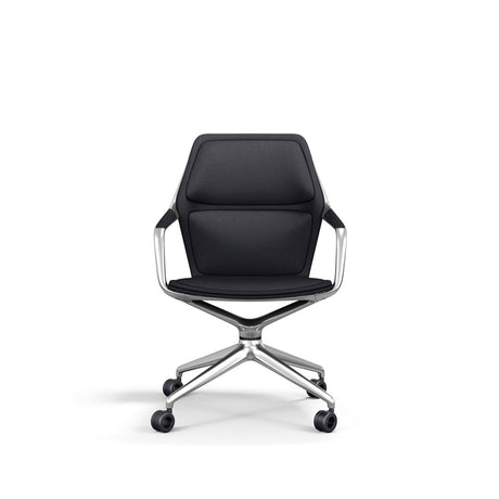 Ray Conference Chair Black Leather Chrome
