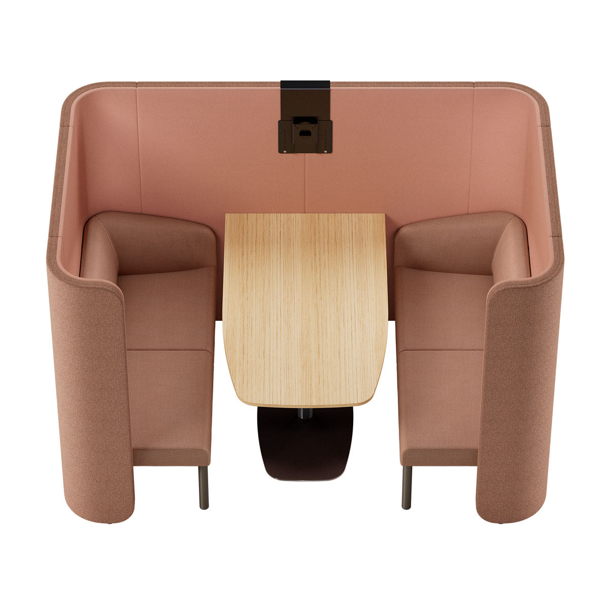 Semi-enclosed acoustic booth seating in open plan office, se:hive Diner 4 person configuration