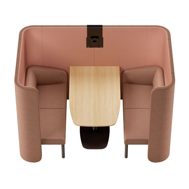 Semi-enclosed acoustic booth seating in open plan office, se:hive Diner 4 person configuration