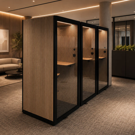 Stave. Acoustic Office Phone Booths In a Office