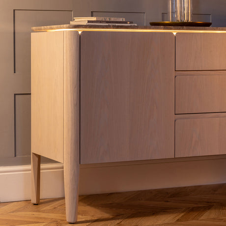 Mura Sideboard With Man Made Stone Top and Feature LED Lighting