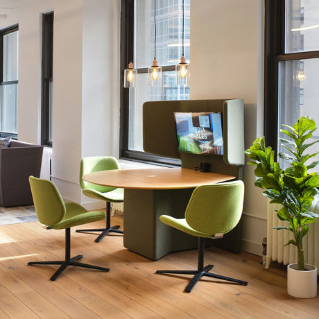 Low Media Table Unit with D-Shaped Top
